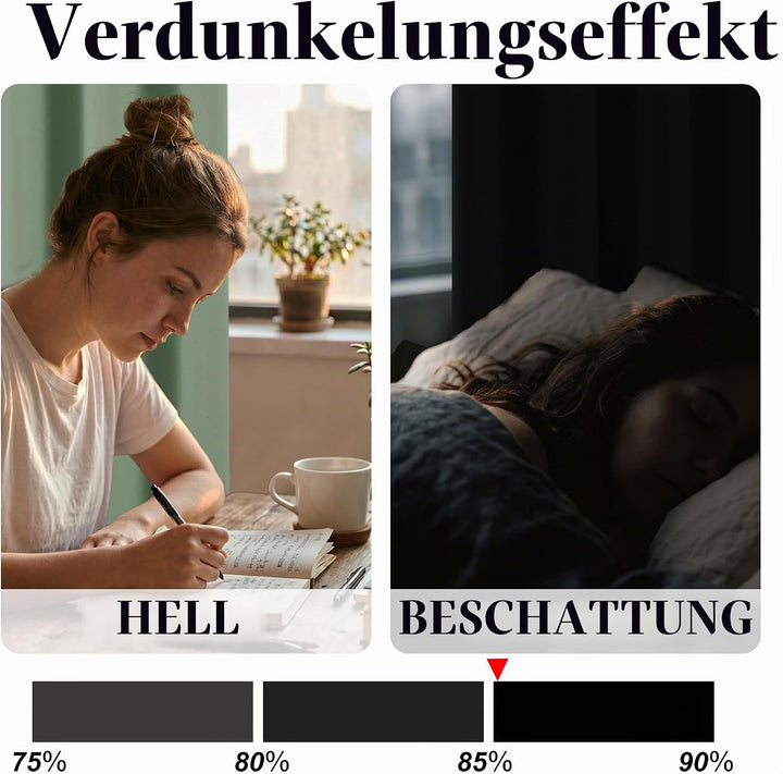 Hiasan Verdunklungsvorhänge Gardinen mit Ösen,Salbeigrün Blickdicht Vorhänge,2 Stück,117 x 137 cm (B