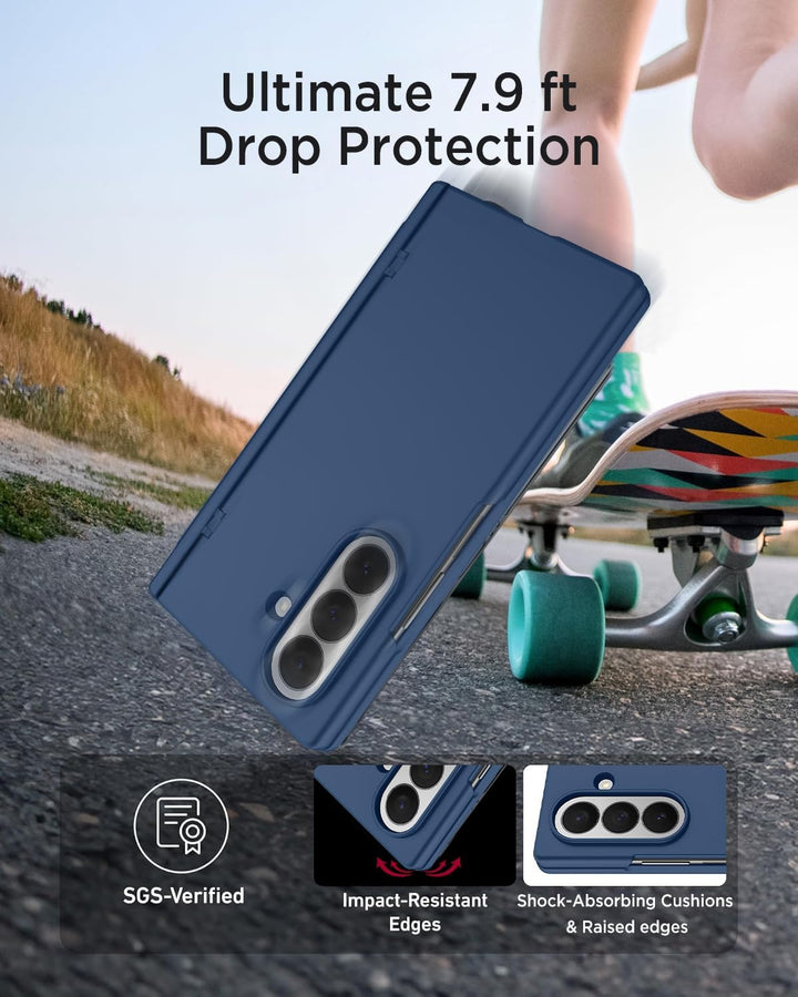 Miimall Magnetisch Hülle Kompatibel mit Samsung Galaxy Z Fold 7 Hülle mit S-Pen & Stifthalter, [Anti