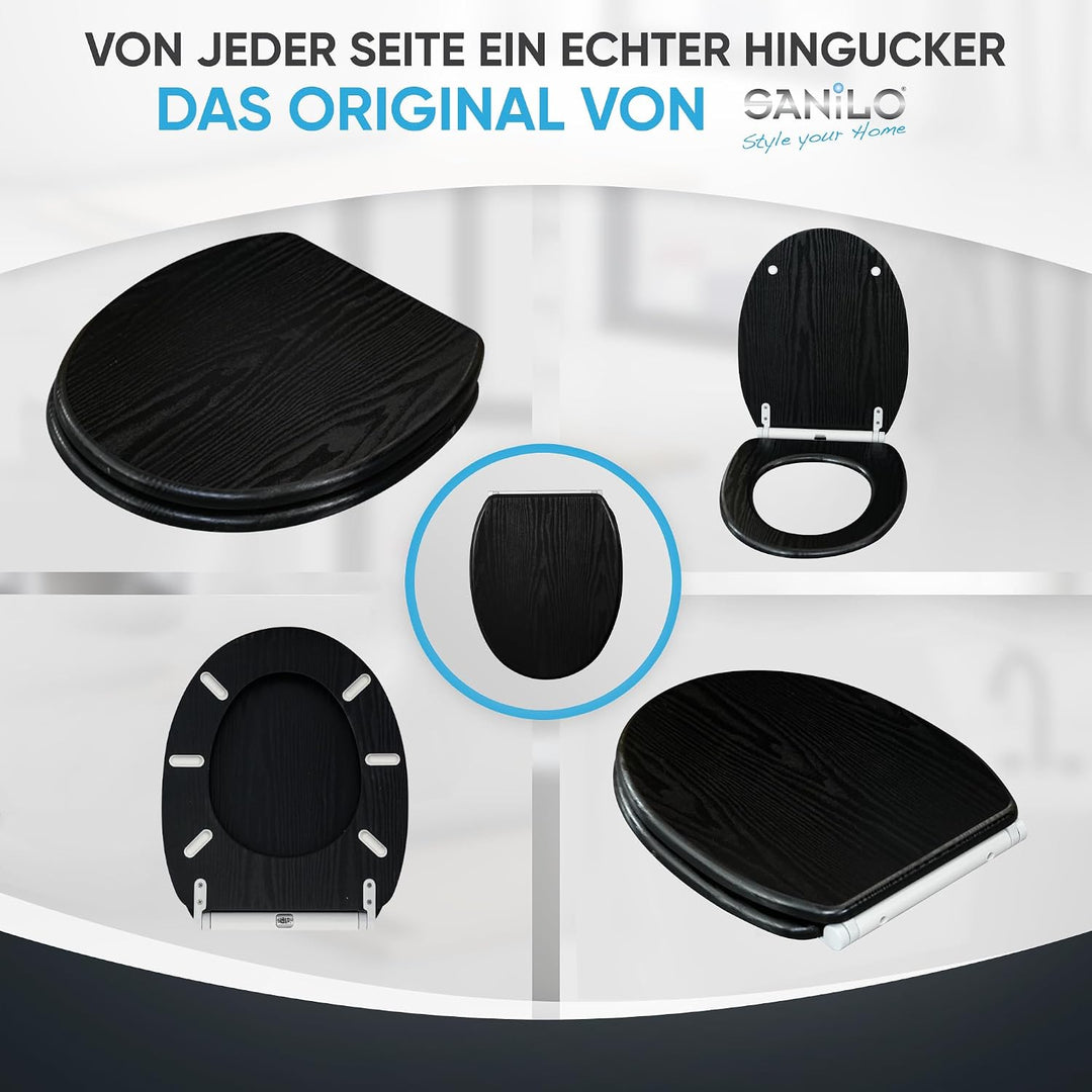 Sanilo WC Sitz mit Absenkautomatik, viele schöne Holz Toilettendeckel zur Auswahl, hochwertige und s