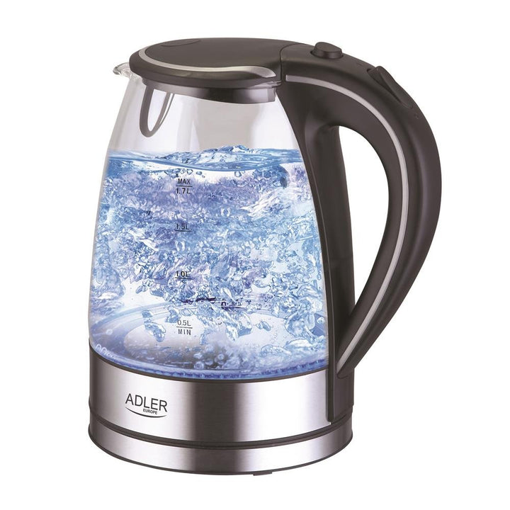 ADLER AD 1225 FO-AD1225 Wasserkocher, Kunststoff, schwarz/transparent Single, Single