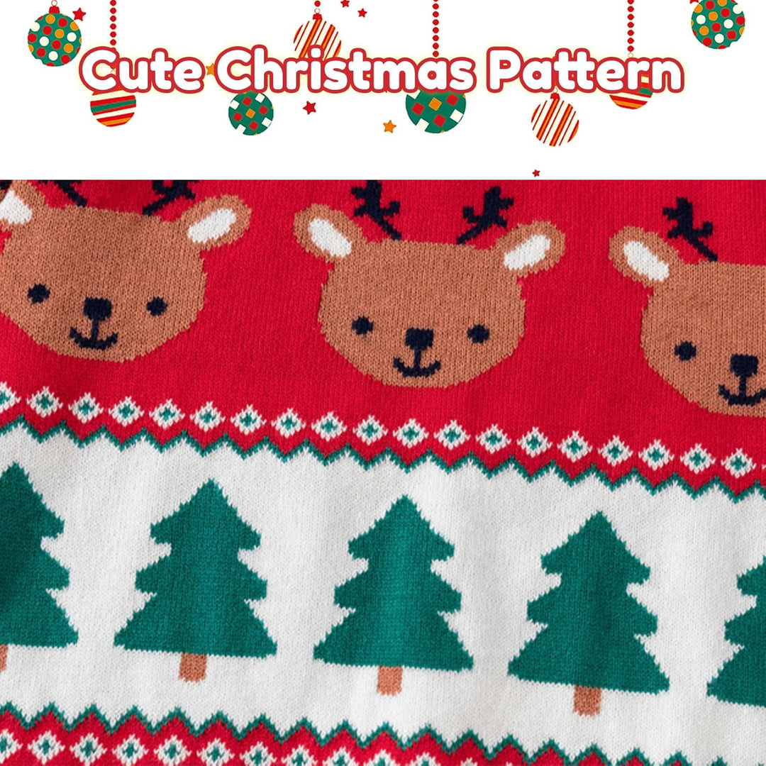 Minizone Baby Winter Strickpullover Weihnachten Langarm Sweatshirts Warme Kleidung 1-6 Jahre 3-4 Jah