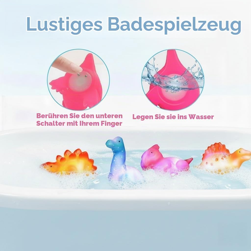 Badewannenspielzeug, 8 Stück Dinosaurier Badespielzeug, Badewannen Spielzeug Kinder, Badespielzeug B