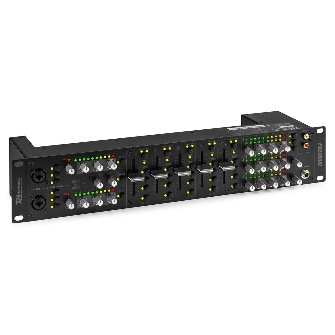 Power Dynamics PDZM800 Audio Mischpult 3-Zonen Mixer für Lautsprecher Installationen - DSP, 5 Input