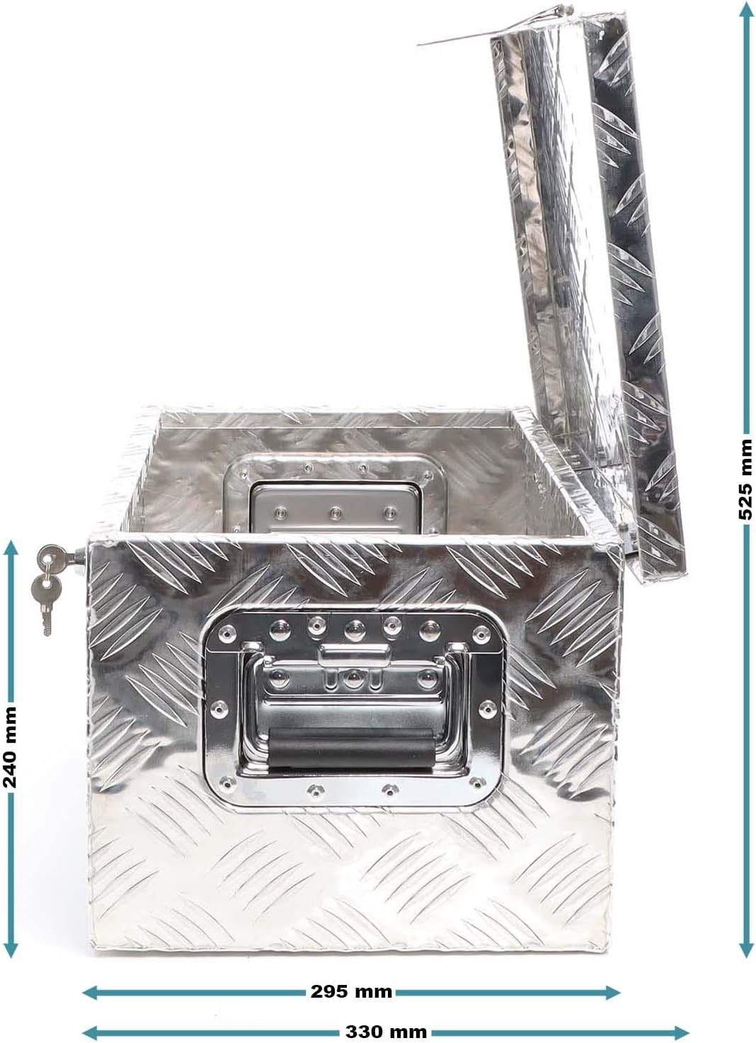 XPOtool Werkzeugbox Alu 50,8 x 30,5 x 24 cm, Silberfarbene Transportbox, Werkzeugkiste inkl. Schlüss