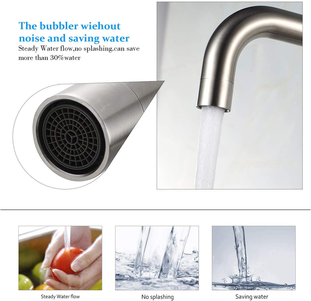 BONADE Niederdruck Armatur Küche Edelstahl, Küchenarmatur Niederdruck 360° Drehung, Spültischarmatur