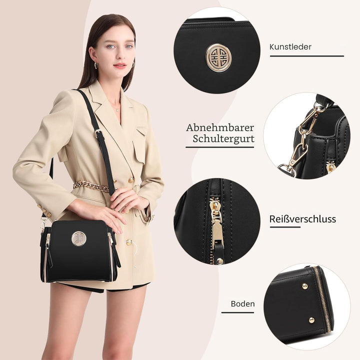 Miss Lulu Umhängetasche Damen Schultertasche Handtasche Crossbody Taschen Henkeltasche Mädchen PU Le
