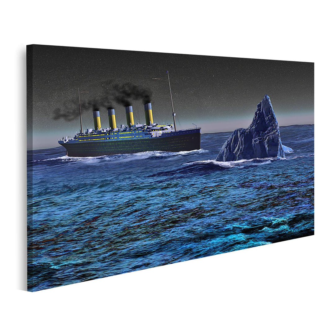 islandburner Bild auf Leinwand Titanic Eisberg Meer Bilder Wandbilder Poster Leinwand 100x57cm, Lein