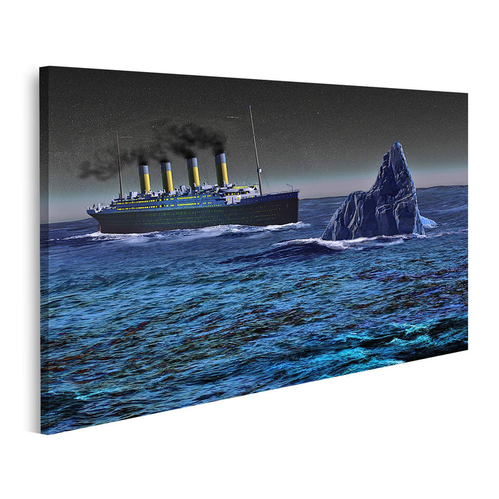islandburner Bild auf Leinwand Titanic Eisberg Meer Bilder Wandbilder Poster Leinwand 100x57cm, Lein