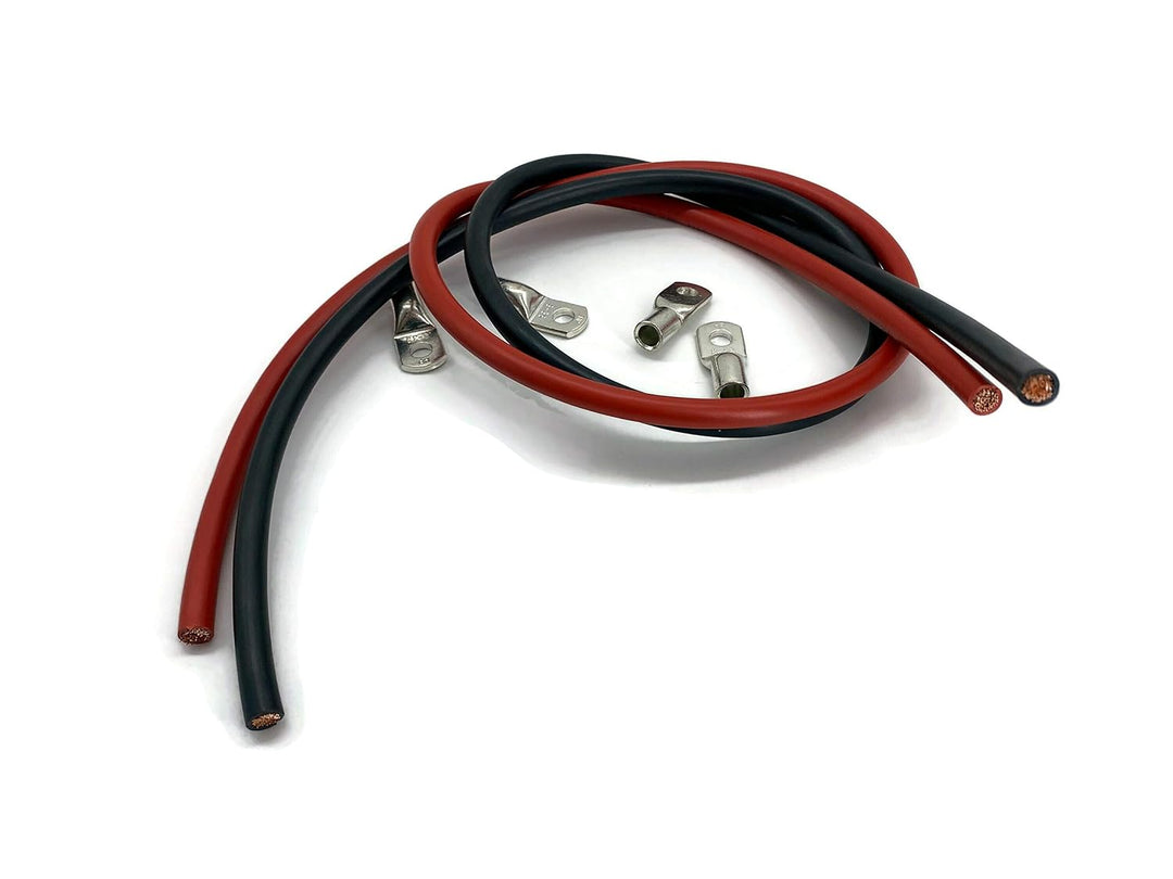 eXODA Kabel 35mm2 M8 4x Ringöse mit jeweils 1m rot und schwarz