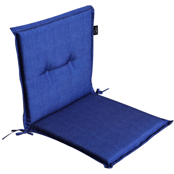 LILENO HOME Gartenstuhl Auflagen als [1er Set - Niedriglehner] in Blau Uni - Bequeme Liegen als Sitz