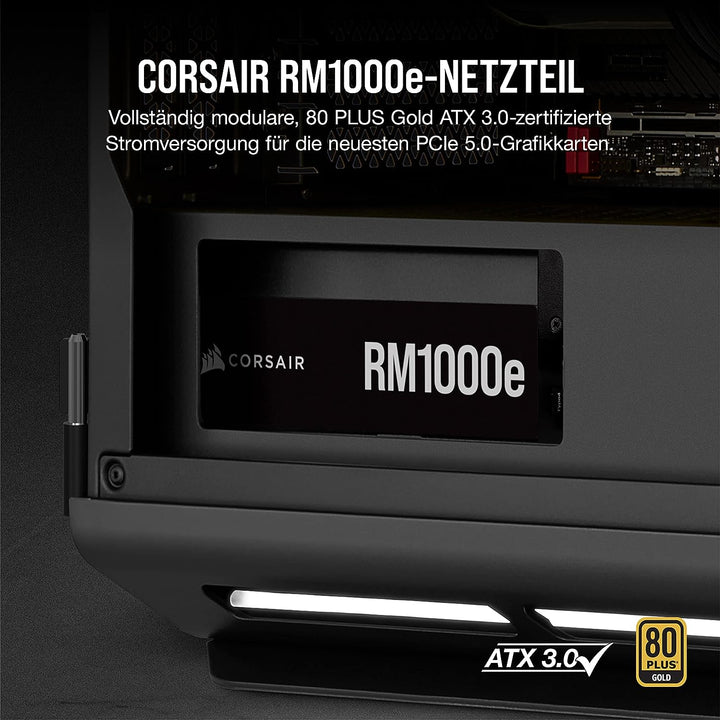 Corsair RM1000e (2023) Vollmodulares, Geräuscharmes ATX-Netzteil - ATX 3.0- Und PCIe 5.0-kompatibel