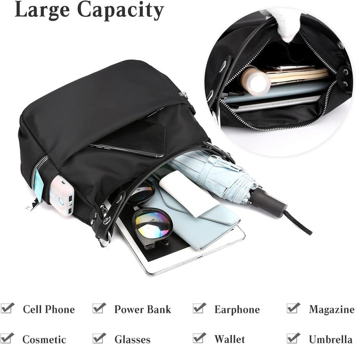 PORRASSO Casual Umhängetasche Nylon Schultertasche Damen Multi Tasche Handtasche Mädchen Crossbody B