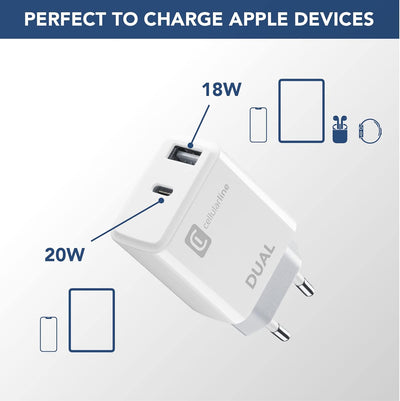 cellularline Dual Charger - iPhone 8 oder Later