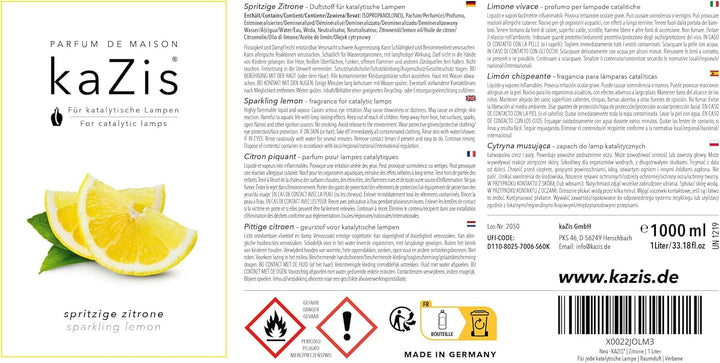 KAZIS® I Duft-Set Spritzige Zitrone + Aromatische Orange I 2 x 1 Liter I Für Alle Katalytischen Lamp