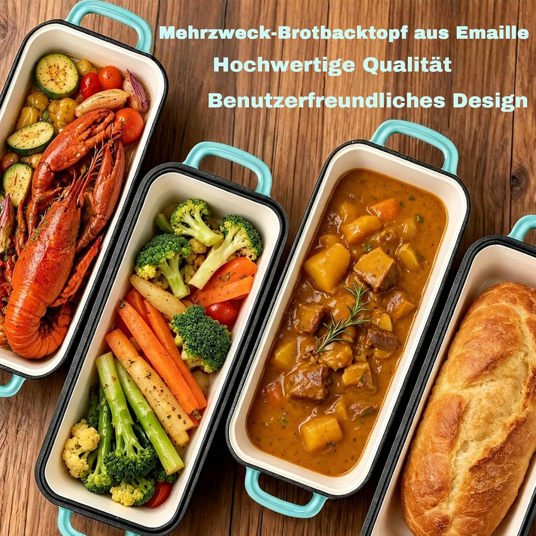 5.68 L Gusseisen Brotbackform,Brotbacktopf mit Deckel,Gusseisen Topf Brot Backen,Brotformen zum Back