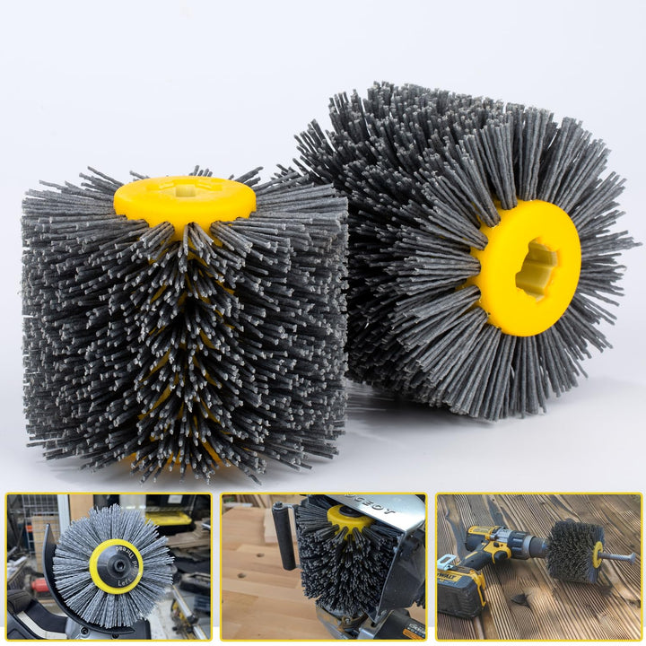 Schleifnylon-Drahtziehrad-Trommelbürsten – 120 Korn 120x100mm Polierwerkzeug | Bürste für Holzmöbel
