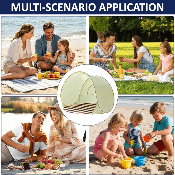 KEAGAN Strandmuschel Pop Up Strandzelt 2-3 Personen Strandzelt | 130×130×110cm Sonnenschutz und Wass