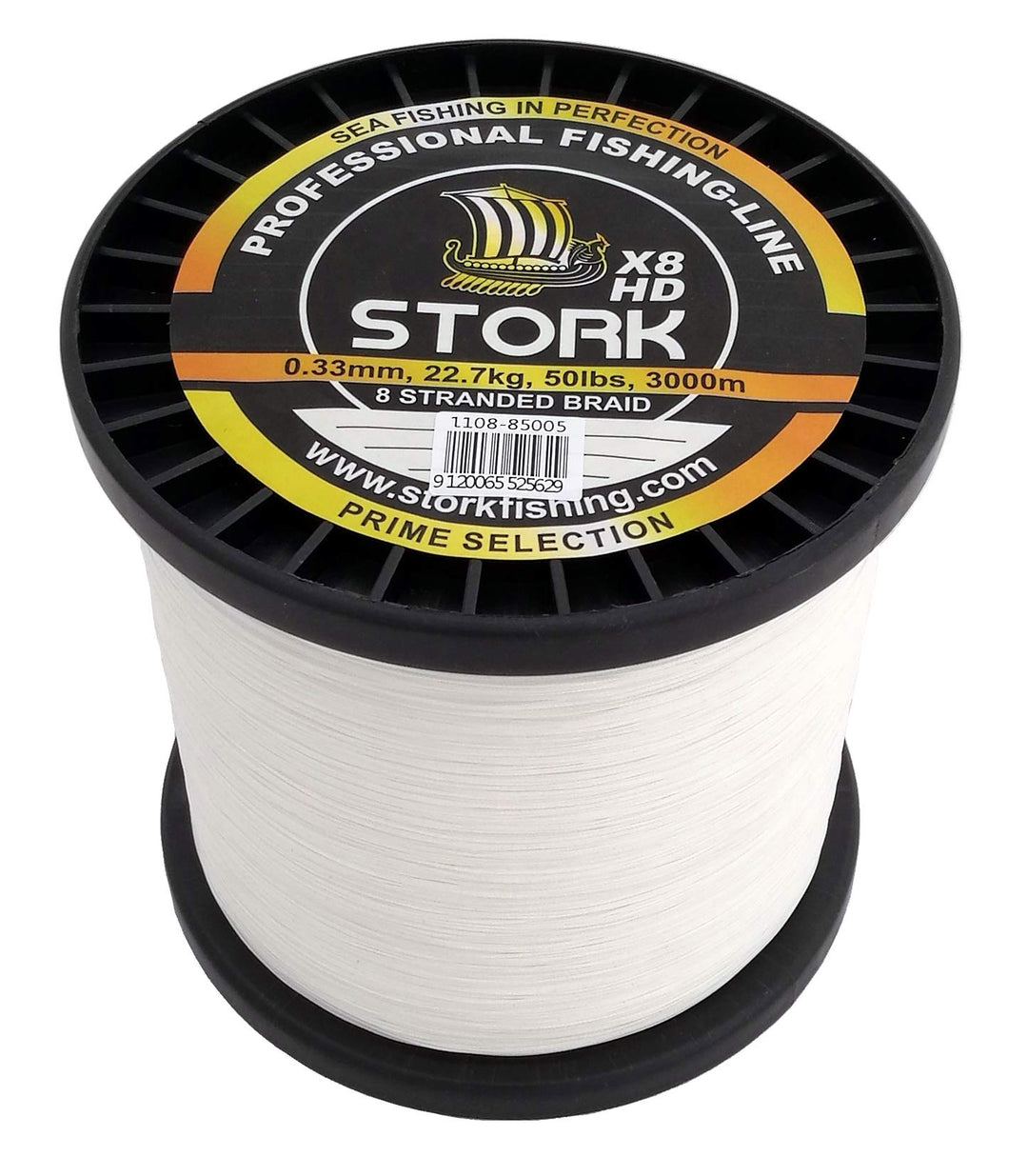 Stork HDx8, 8-Fach geflochtene Premium Angelschnur 3000m Weiss 40 lbs / 18.1 kg / 0.28 mm, Weiss 40