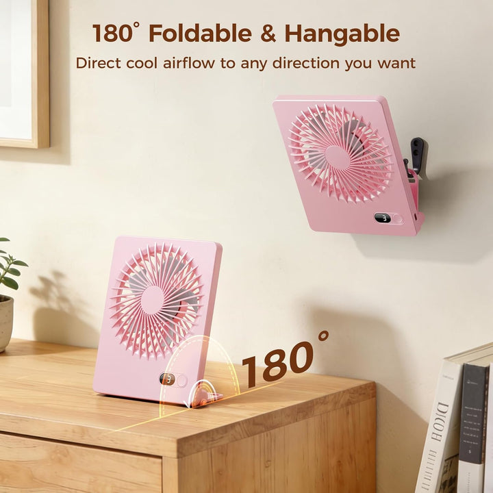 TriPole Leiser Tischventilator, 2000mAh USB Akkuventilator mit LED-Akkuanzeige, Laufzeit 6-16 Std, 3