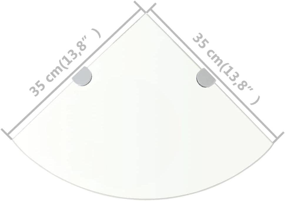 FIRBNUS 35x35x0,8 cm Eckregal Wall Shelf 2 STK. Regalboden Glas Glasregalboden Bad Regal Glas Schweb
