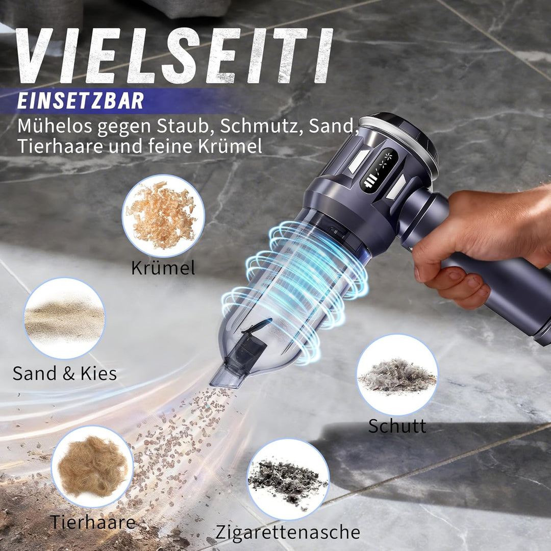 Citybee Handstaubsauger Akku Mini Staubsauger Kabellos - 25000Pa Handstaubsauger Stark 4 in 1 Autost