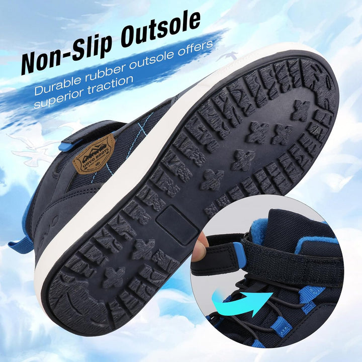 UOVO Winterschuhe Jungen Turnschuhe Unisex-Kinder Warm Gefüttert Sneaker Outdoor Winterstiefel rutsc