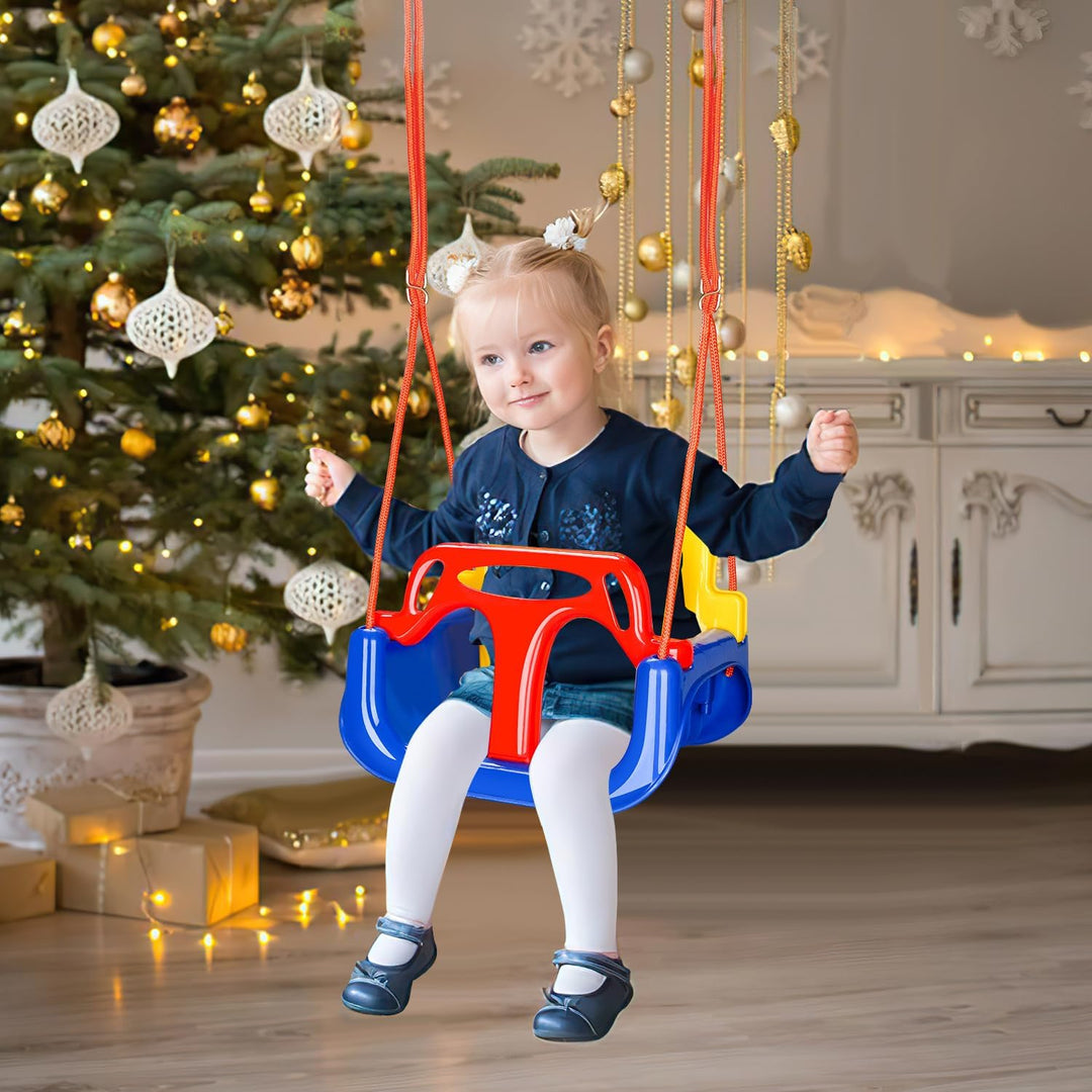 Ansobea Babyschaukel 3-in-1 Kinderschaukel Babysitz Abnehmbarer,Höhenverstellbar,Mitwachsende Kinder