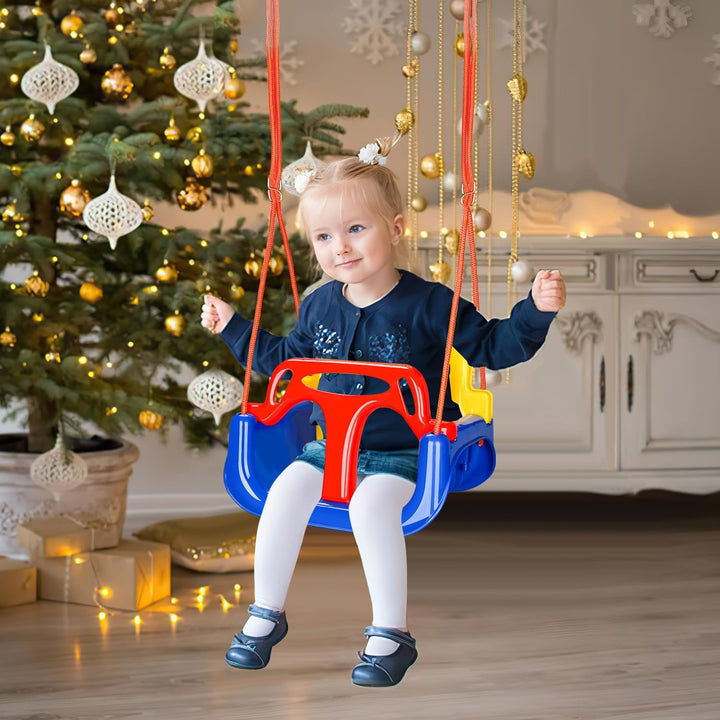 Ansobea Babyschaukel 3-in-1 Kinderschaukel Babysitz Abnehmbarer,Höhenverstellbar,Mitwachsende Kinder