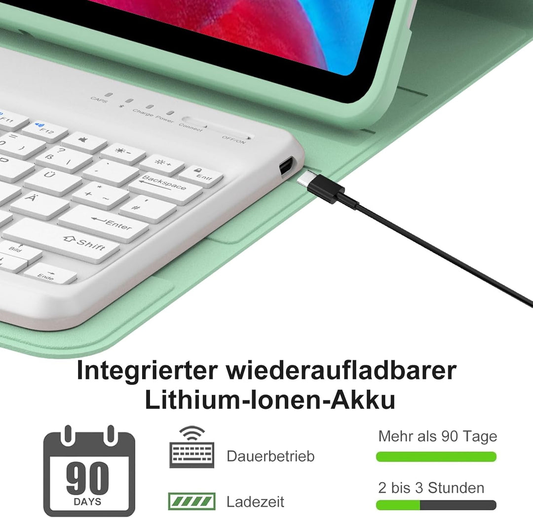 Tastatur Hülle für iPad Air 13 Zoll (M4/M3/M2) 2026/2025/2024, Abnehmbarer Kabelloser Bluetooth Deut