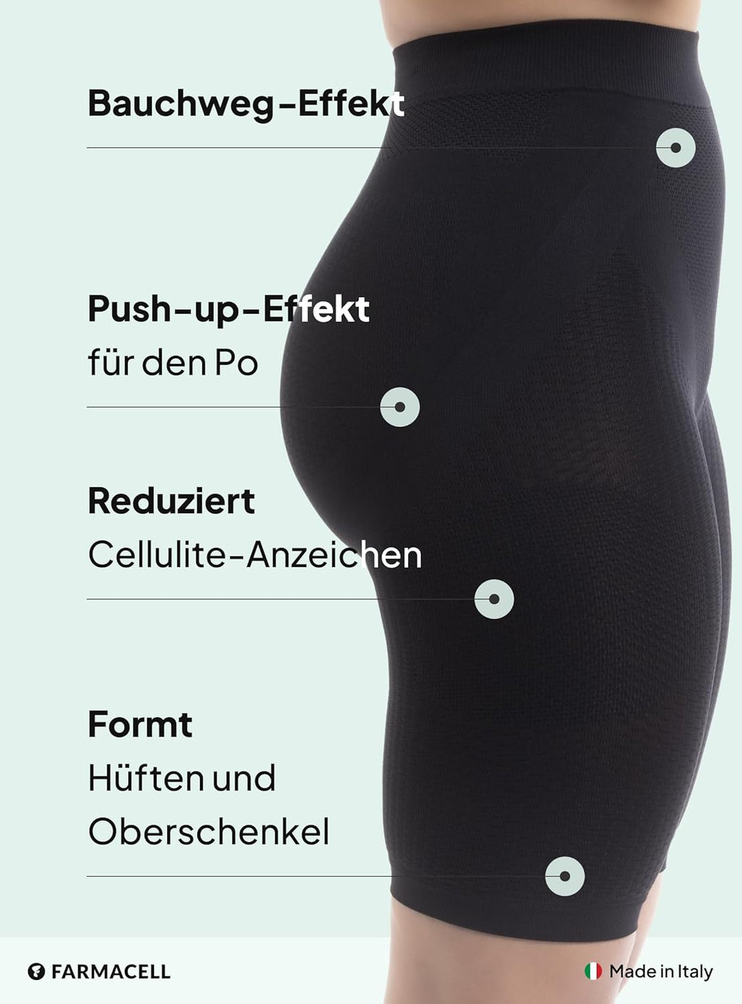 FarmaCell 312 Figurformende massierende Miederhose Anti Cellulite, S-M Schwarz