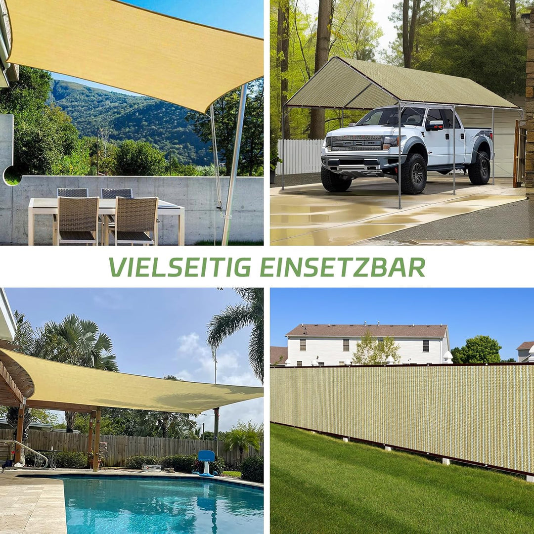 Schattiernetz Schattierungsnetz Garten - Schattennetz mit ösen 2x2 Sonnensegel für terrassenüberdach