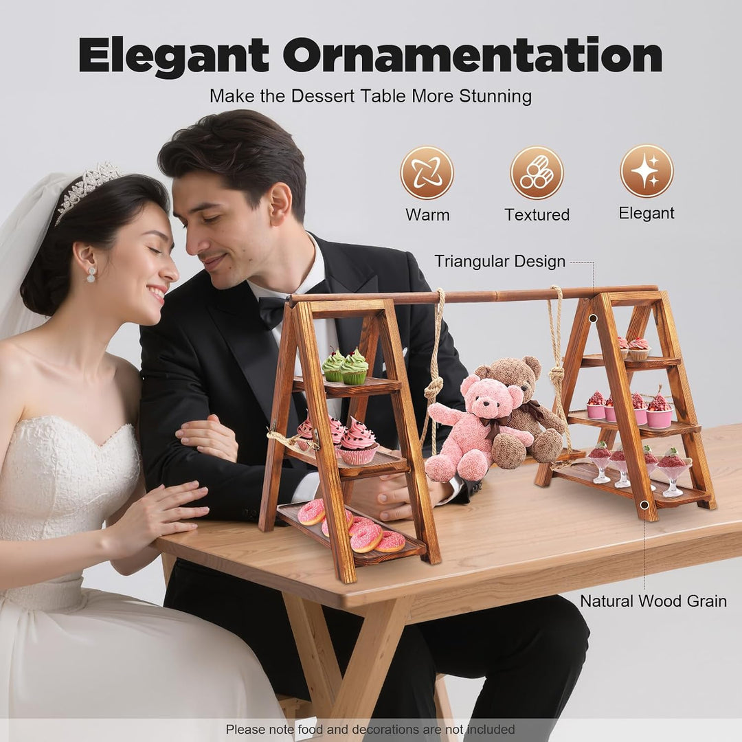 Cupcake Ständer Holz Tortenständer 3 Etagen mit lebensmittelechter Oberfläche Etagere 3 Etagen Holz