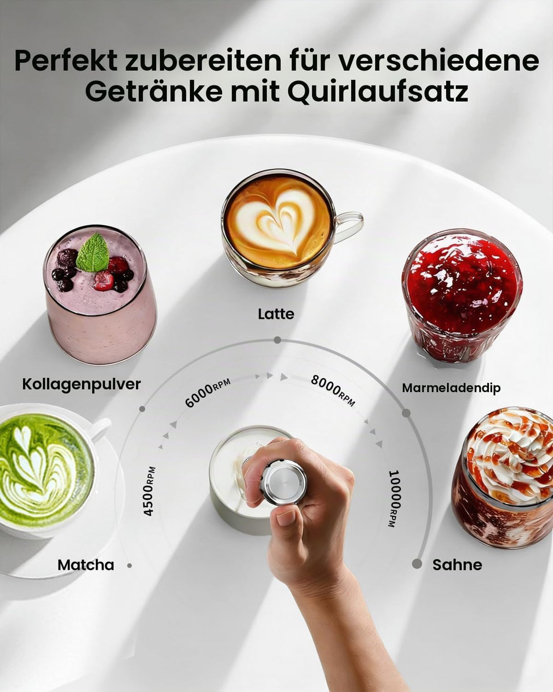 Maestri House Barista-Qualität Milchaufschäumer, LunaFro Art Wiederaufladbarer Milchaufschäumer mit