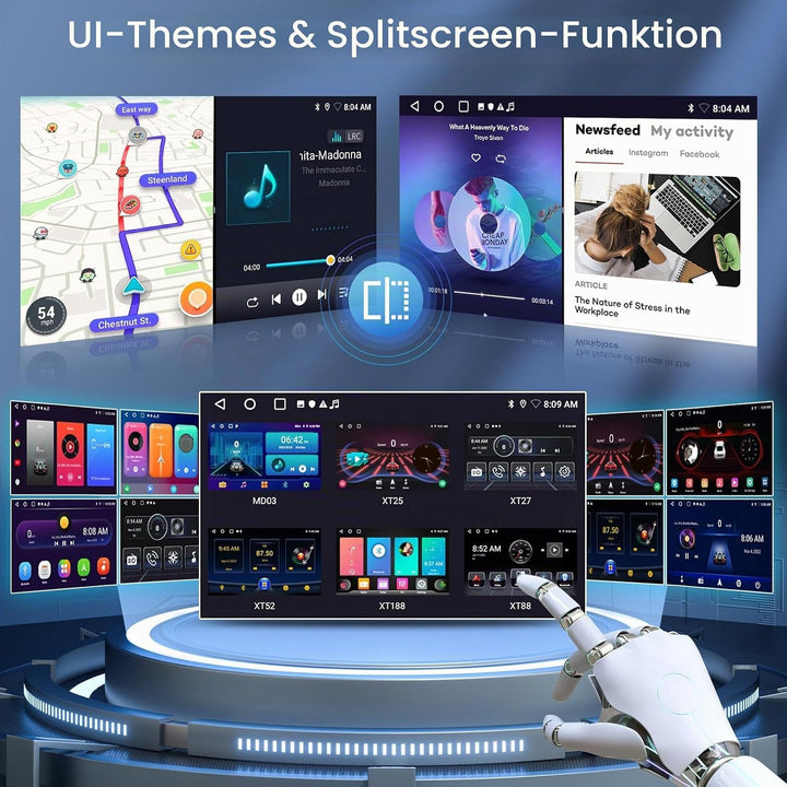Hikity 2+64G 9" Android Autoradio für Renault Megane 3 2009-2014 | Wireless Carplay Autoradio 2 DIN