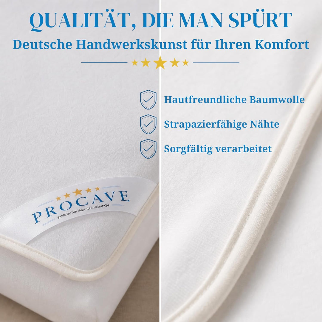 PROCAVE Matratzenschoner wasserdicht - Matratzenbezug - Inkontinenzunterlage - atmungsaktive Matratz