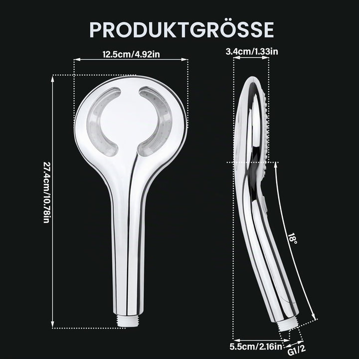 Duschkopf, beleuchtet, 7 Farben, LED-Duschkopf, 3 Modi, Handbrause, nur LED, 12,5 cm, beleuchtete Fa