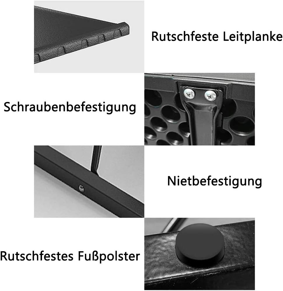 NICEME Klappbar Laptop Beistelltisch | Höhenverstellbar | Neigungsverstellbar | Couch-Tisch | Leicht