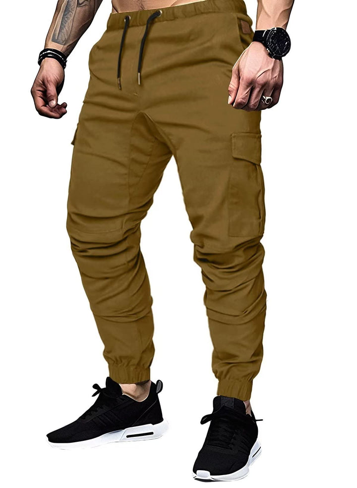 Cargohose Herren Chino Hose mit 6 Taschen Cargo Hose Stretch Jogginghose für Männer mit Bundgummi El