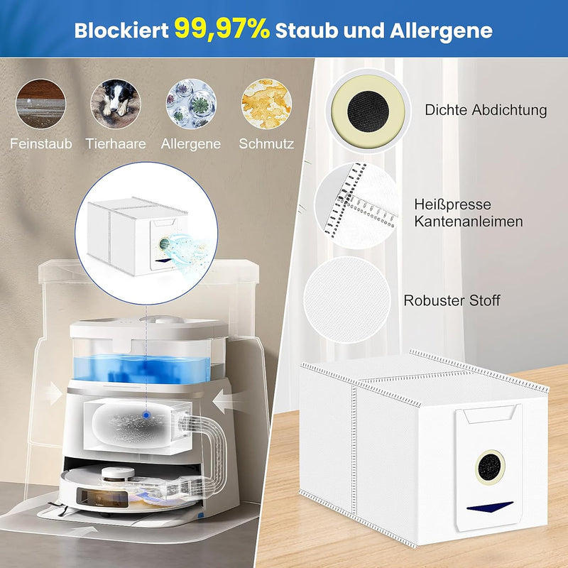 22 Stück Zubehör für Ecovacs Deebot T30 Omni / T30 Pro Omni Saugroboter, 1 Hauptbürste 6 Staubbeutel