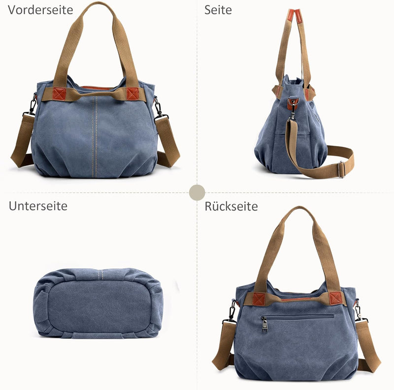 DIRRONA Casual Damen Segeltuch Umhängetasche Gross Kapazität Handtasche Reise Schultertasche Multifu