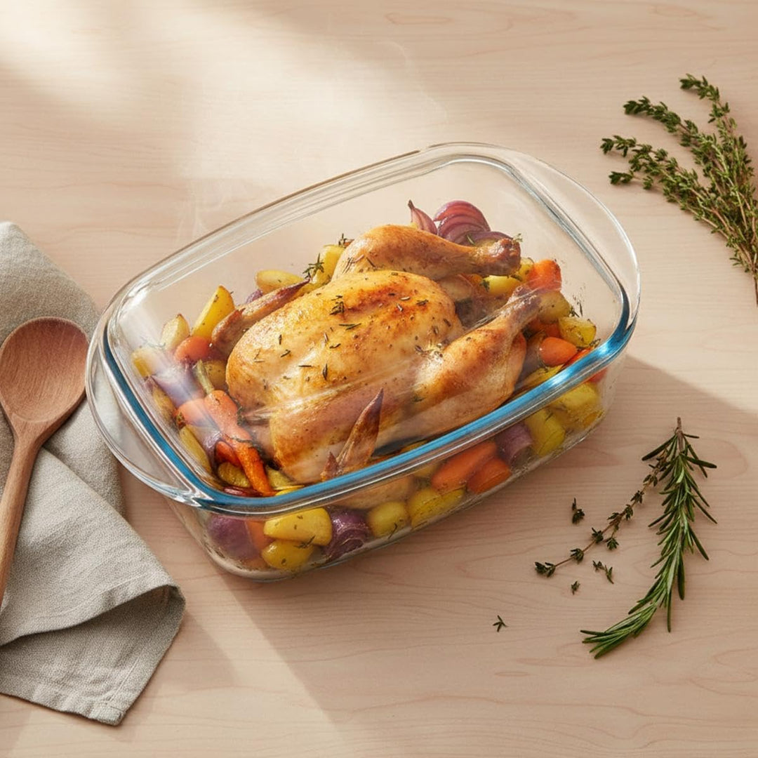 Pyrex - 466a000/6343 – Kochtopf, rechteckig, aus Glas, 6,5 l, transparent