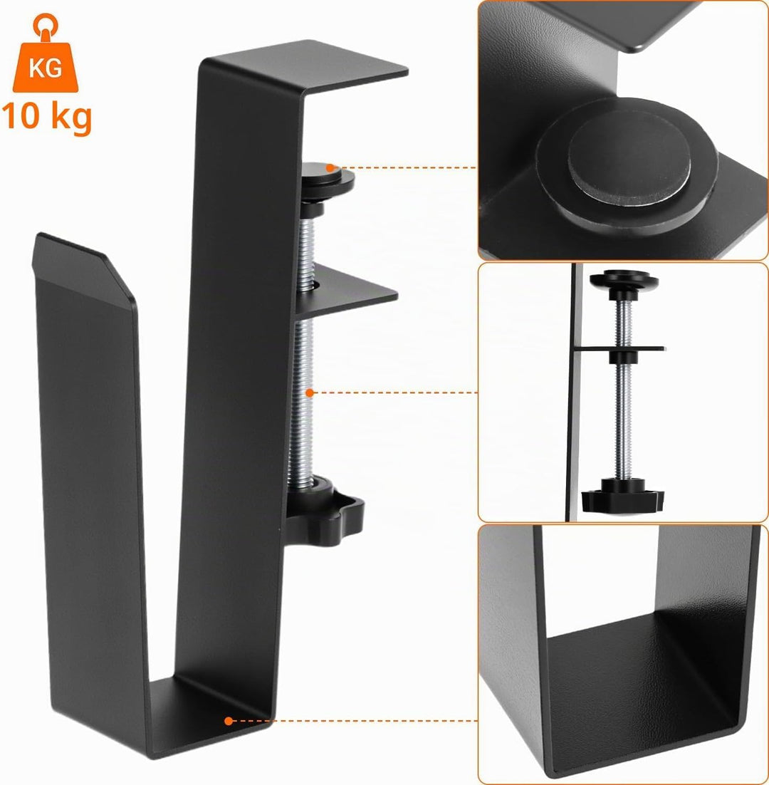 QWORK® Verstellbare Laptop Halterung, Aufhängbarer Organizer mit C-Klemme, für Schreibtisch- und Lap