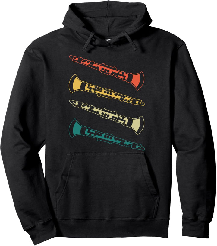 Retro Klarinette Instrument Geschenk Musik Klarinetten Pullover Hoodie