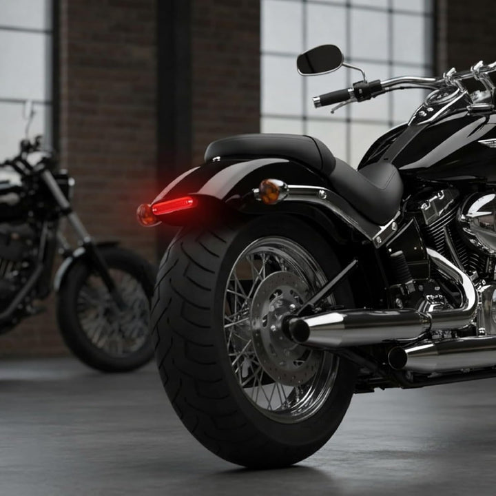 evermotor LED Rücklicht Motorrad mit Bremslicht, 6-48V, M18 CE-zertifiziert und StVZO-zugelassen, IP