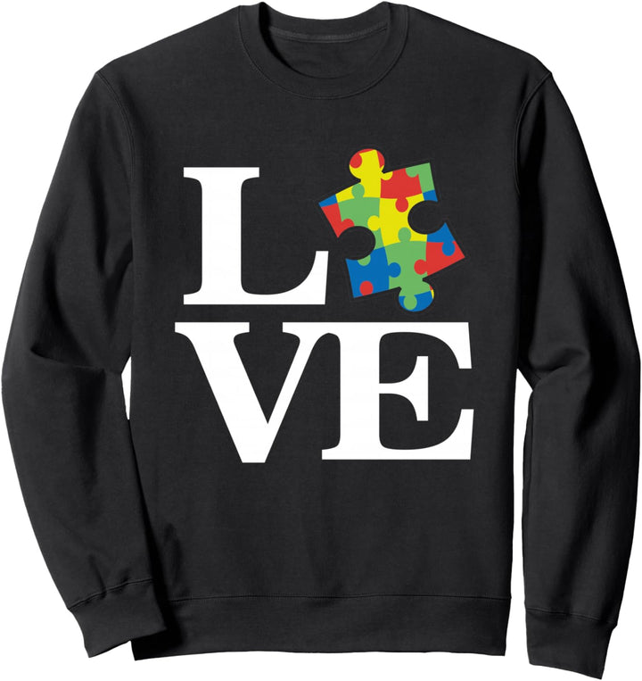Autismus Bewusstseinsmonat Mutter Vater Puzzle Farben Sweatshirt