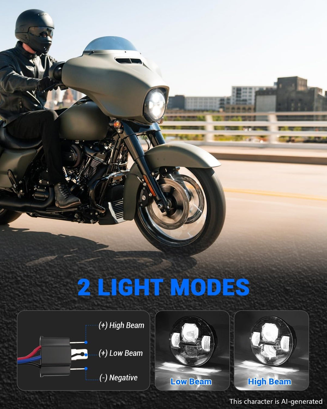 SUPAREE 5.75 Zoll Led Motorrad Scheinwerfer E-geprüft Motorrad Frontscheinwerfer Motorrad Scheinwerf