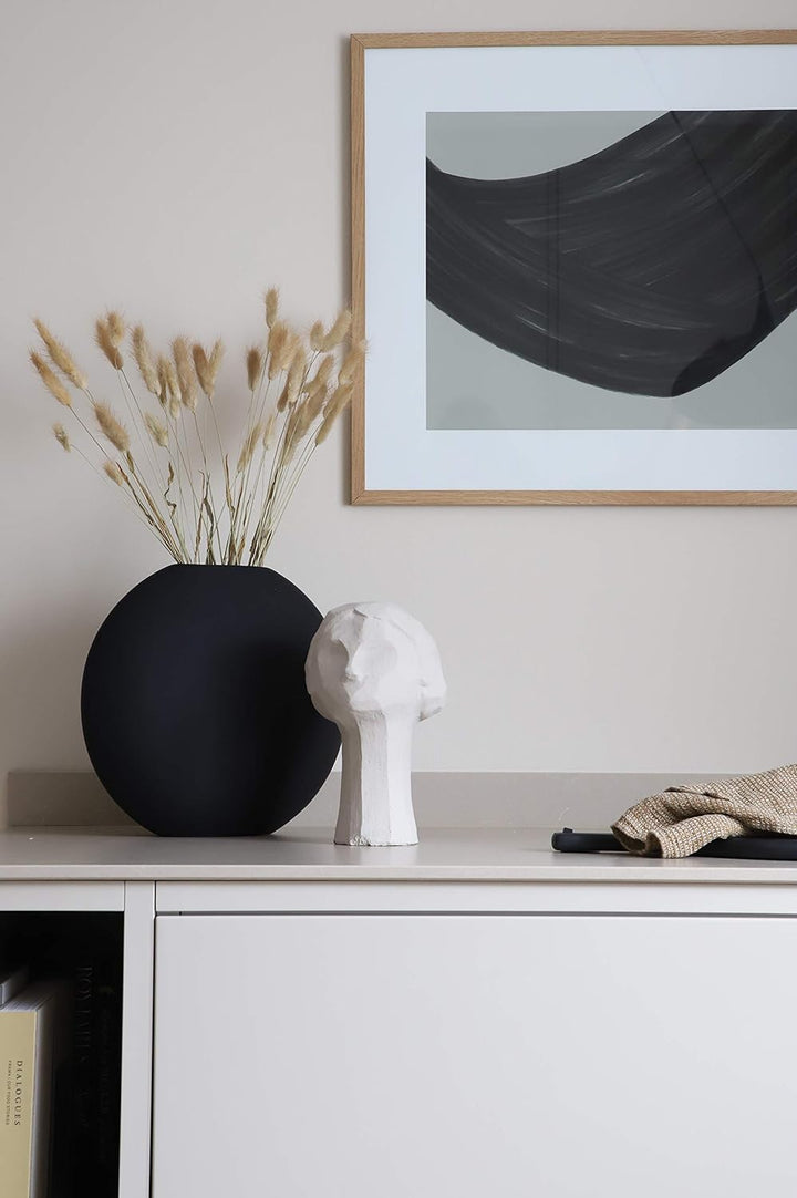 Cooee Design Vase Pastille aus Keramik in der Farbe Schwarz Handgefertigt, Durchmesser: 20cm, Höhe: