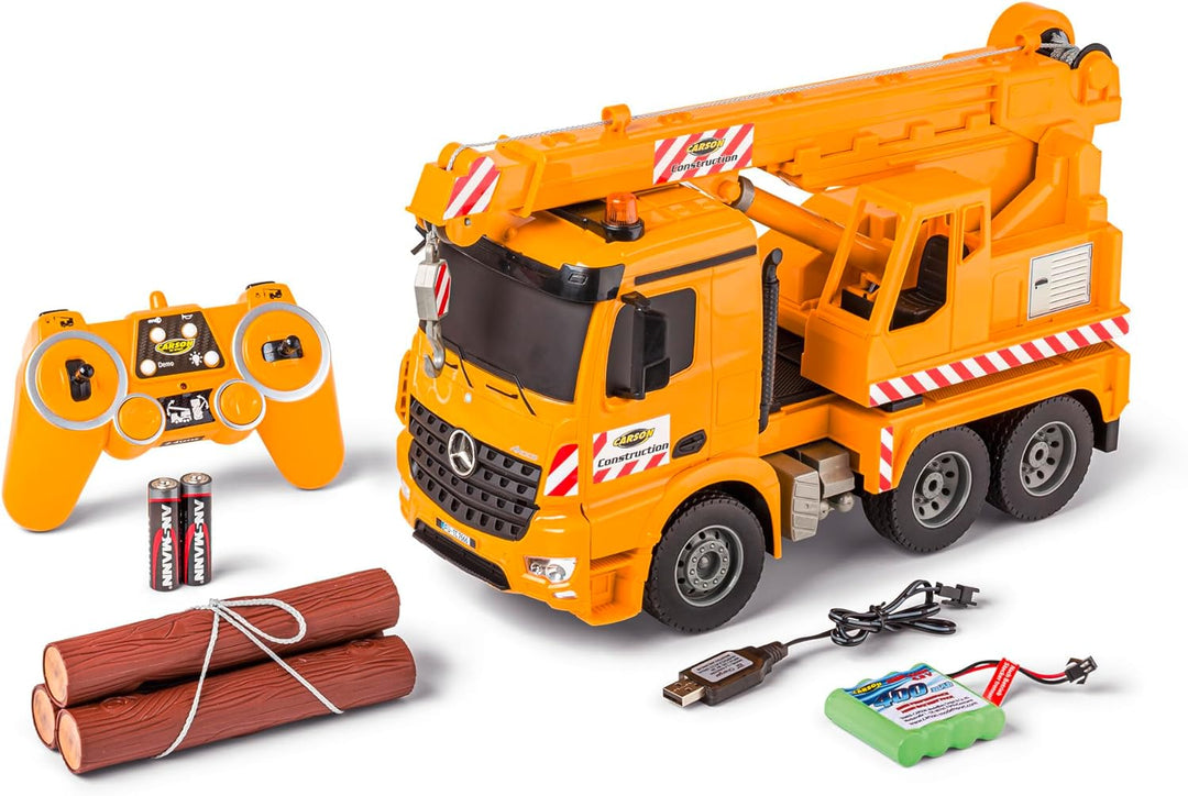 Carson 500907666 1:20 MB Arocs Kranwagen 100% RTR - Ferngesteuertes Fahrzeug, Lastwagen mit Funktion