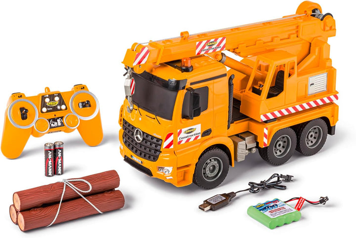 Carson 500907666 1:20 MB Arocs Kranwagen 100% RTR - Ferngesteuertes Fahrzeug, Lastwagen mit Funktion