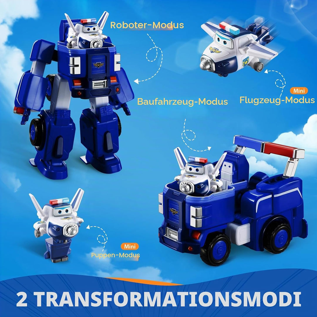 SUPER WINGS – VERWANDELBARES ROBOTERFAHRZEUG "PAUL’S CRUISER" 18 cm + 1 FIGUR 5 cm – Wagen und Spiel